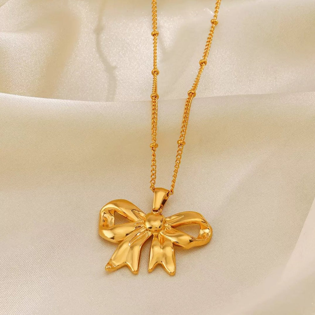 Chunky Bow Necklace - Glitze Accessories