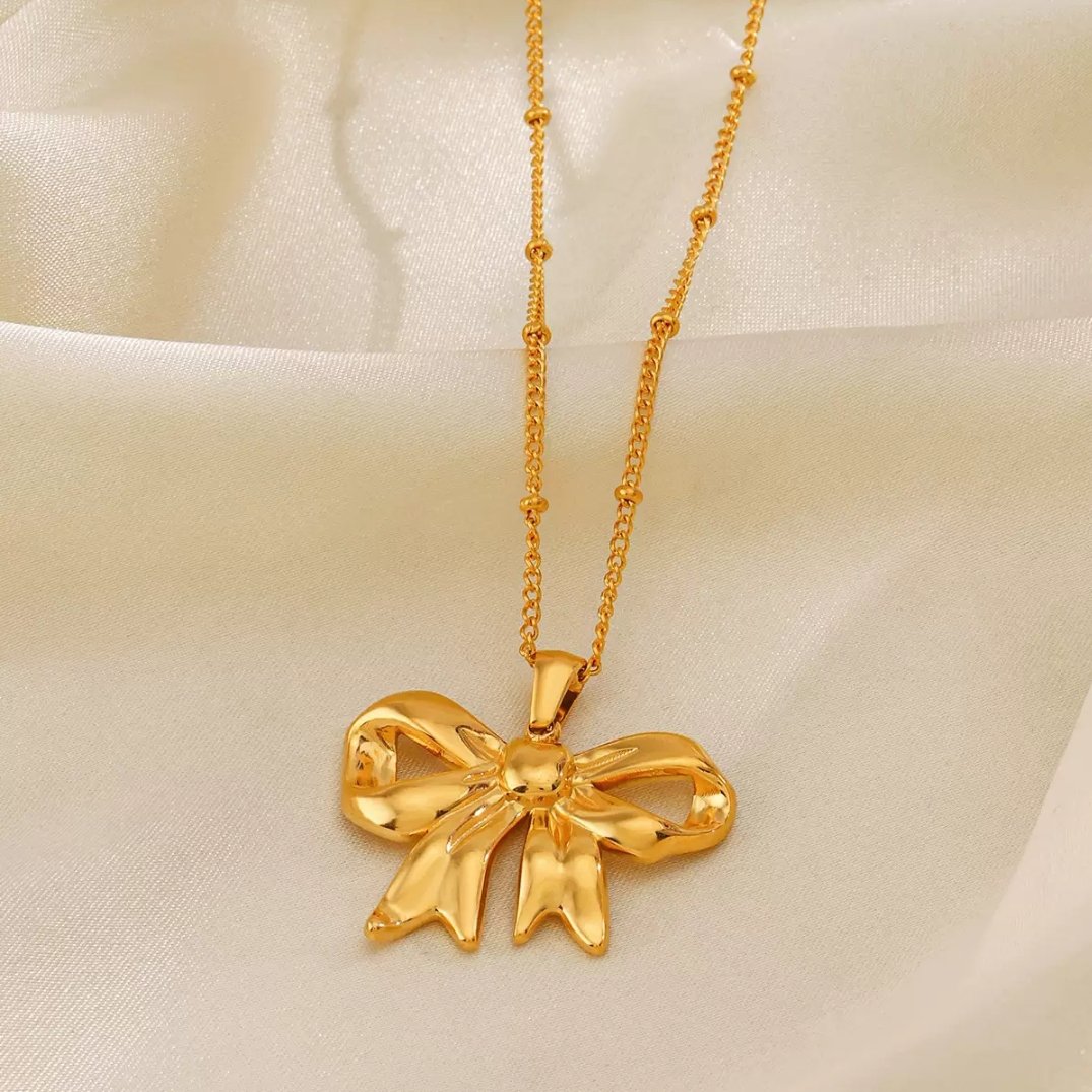 Chunky Bow Necklace - Glitze Accessories