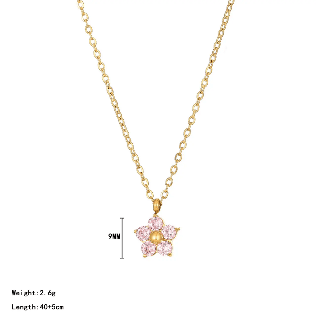 Fioren Necklace - Pink - Glitze Accessories