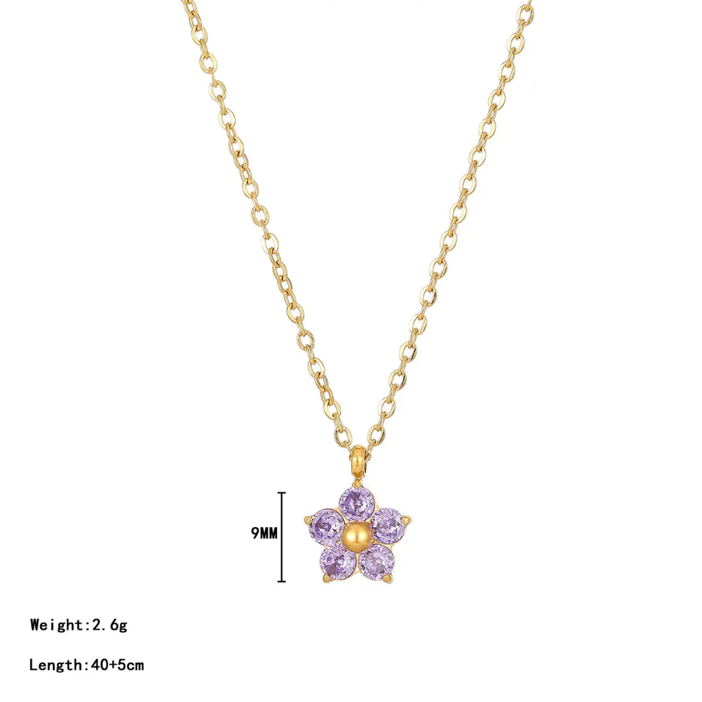 Fioren Necklace - Purple - Glitze Accessories