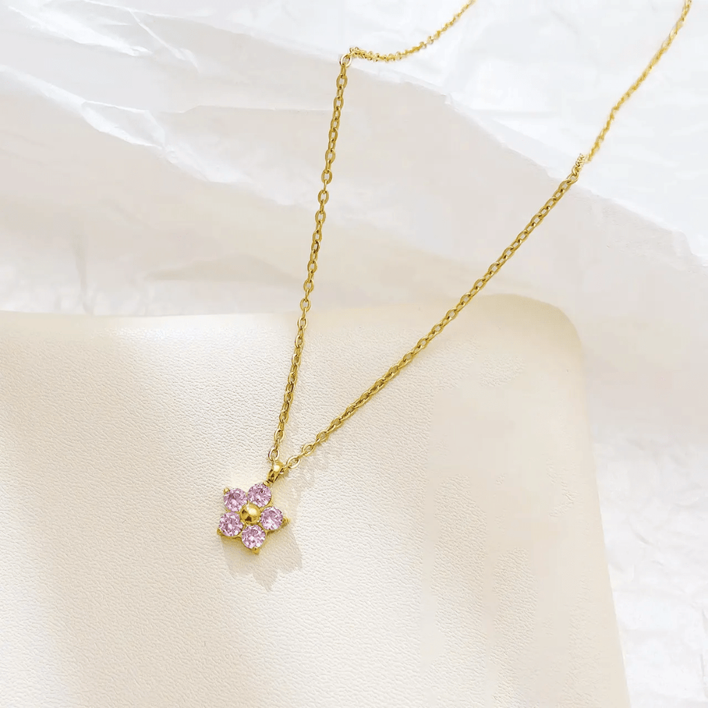 Fioren Necklace - Pink - Glitze Accessories