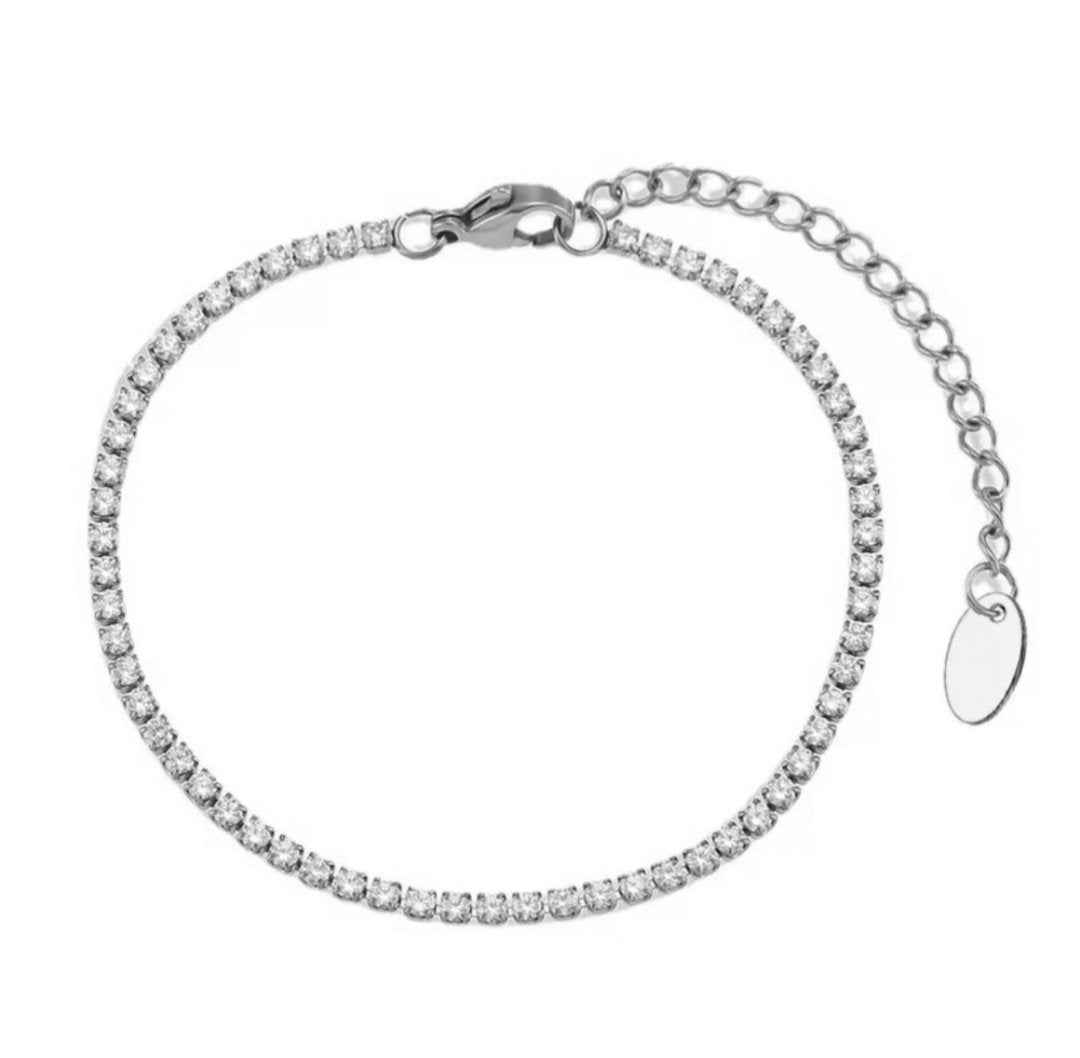 Tennis Bracelet - Silver - Glitze Accessories