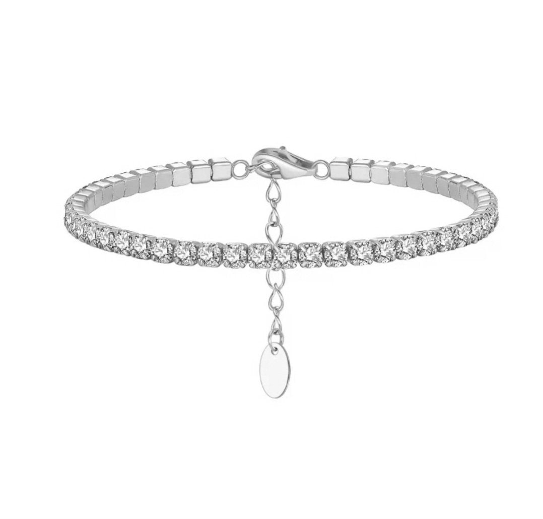 Tennis Bracelet - Silver - Glitze Accessories