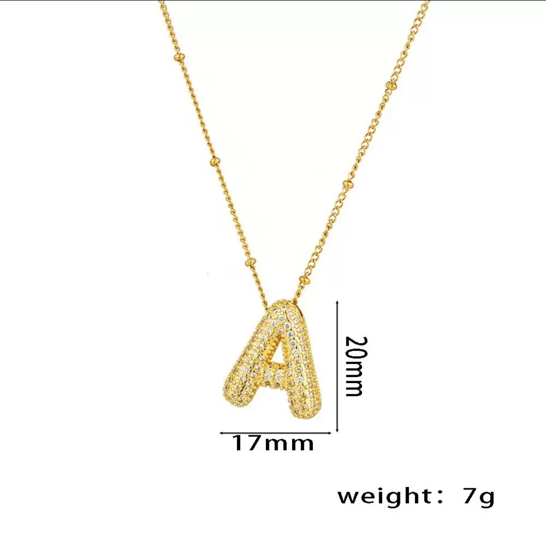 Initial Necklace - A - Glitze Accessories