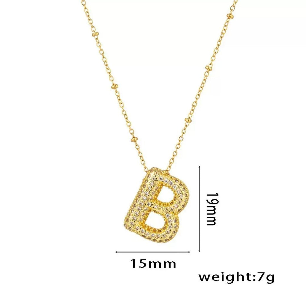 Initial Necklace - B - Glitze Accessories