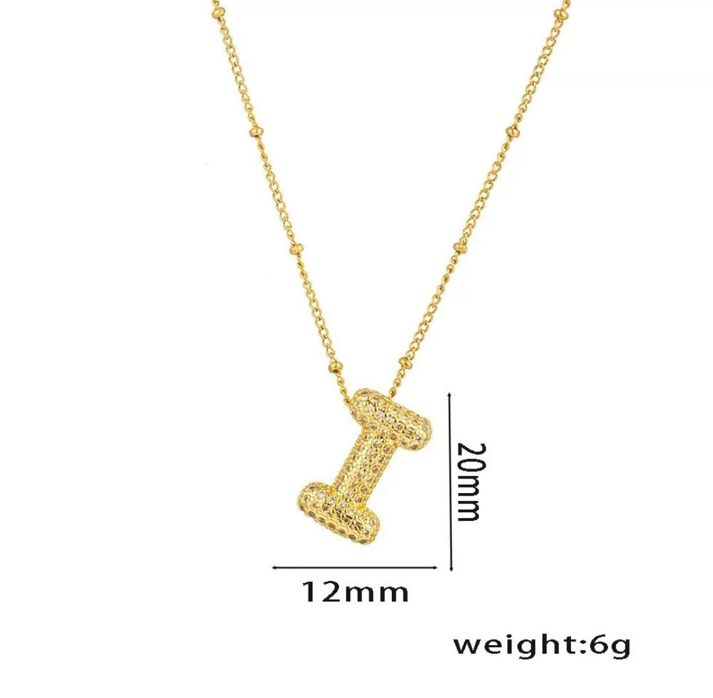 Initial Necklace - I - Glitze Accessories