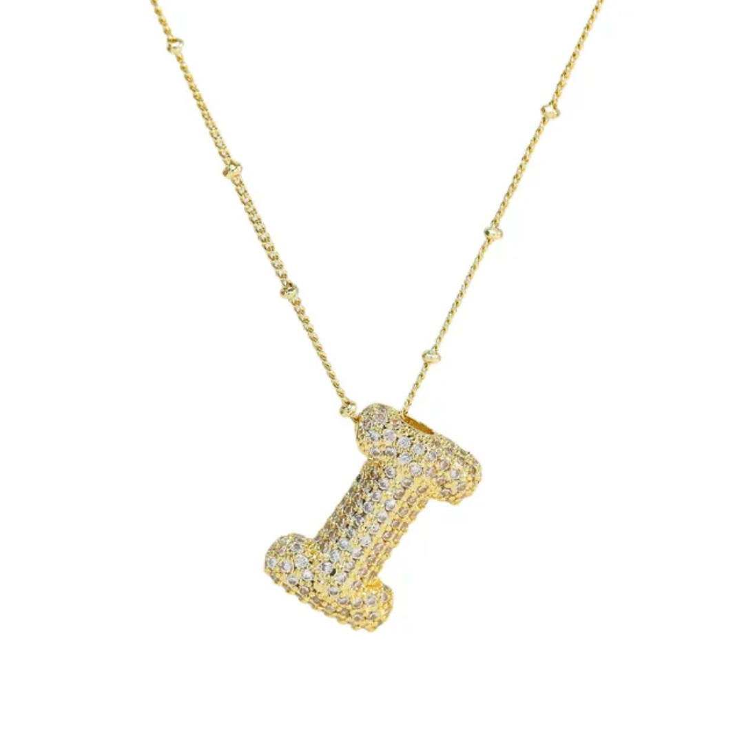 Initial Necklace - I - Glitze Accessories