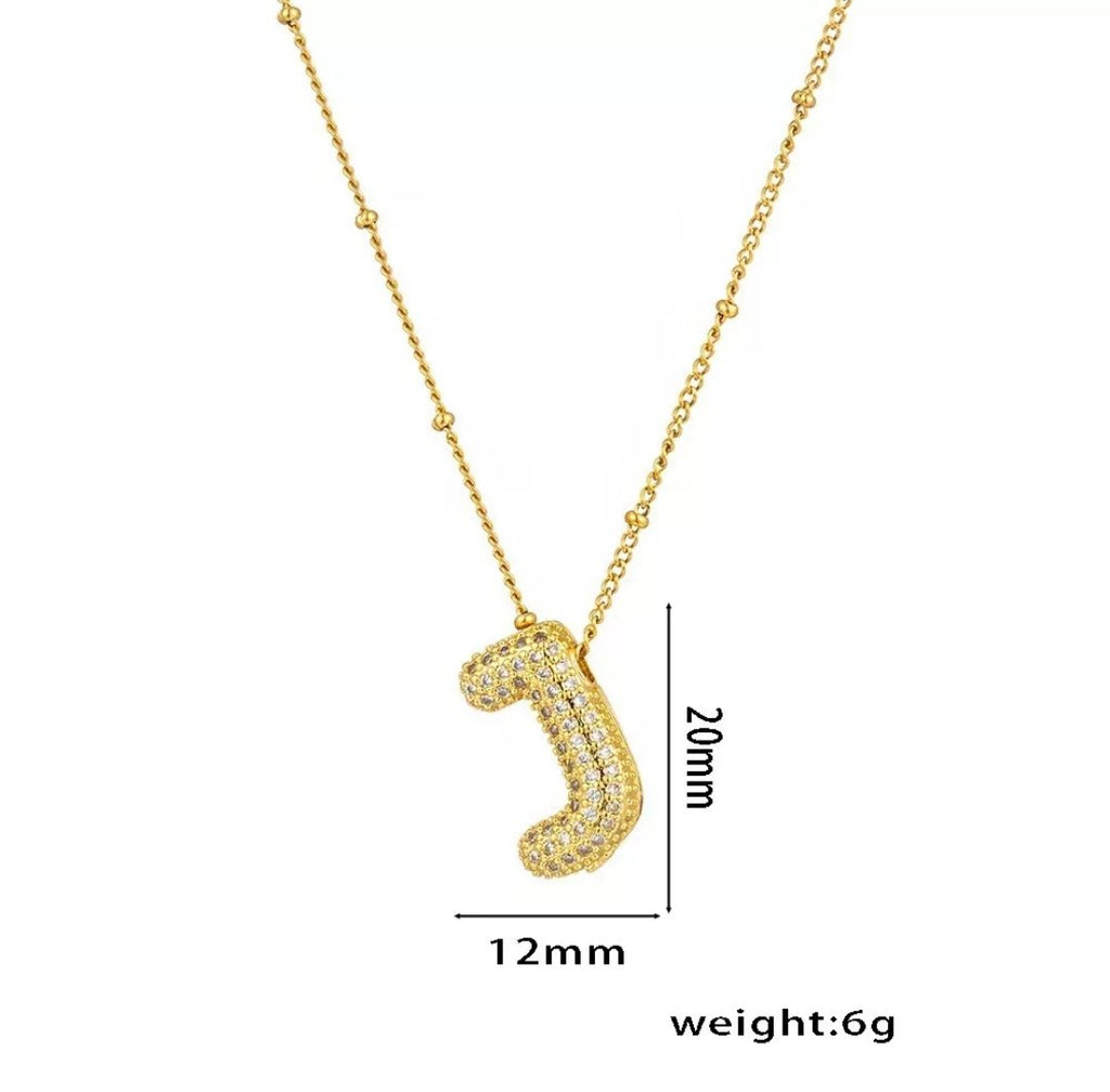 Initial Necklace - J - Glitze Accessories