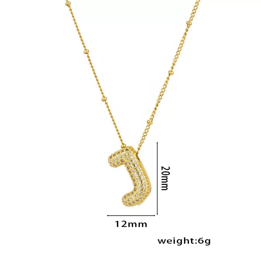 Initial Necklace - J - Glitze Accessories
