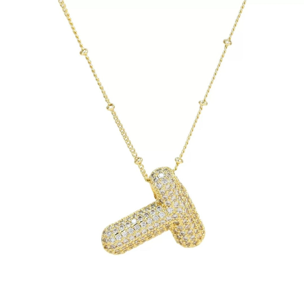 Initial Necklace - T - Glitze Accessories