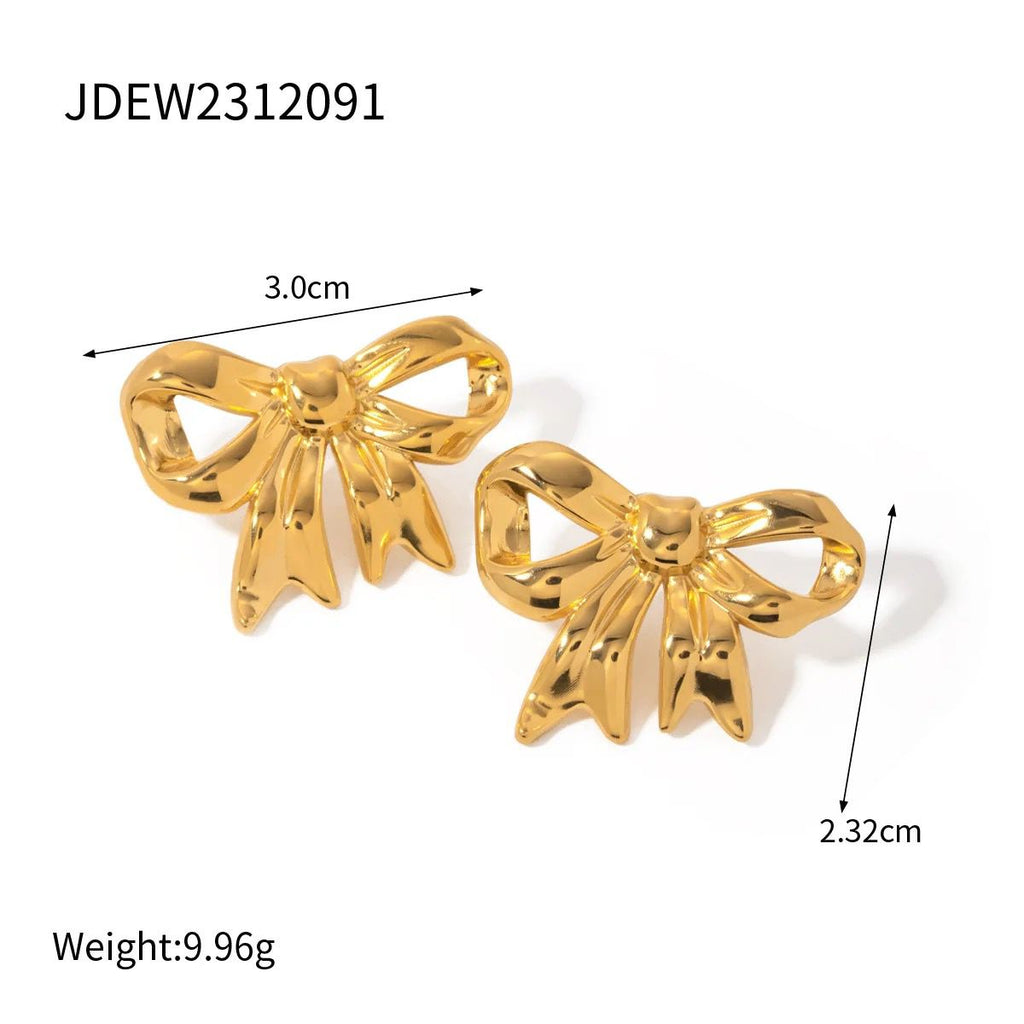 Chunky Bow Earrings - Glitze Accessories