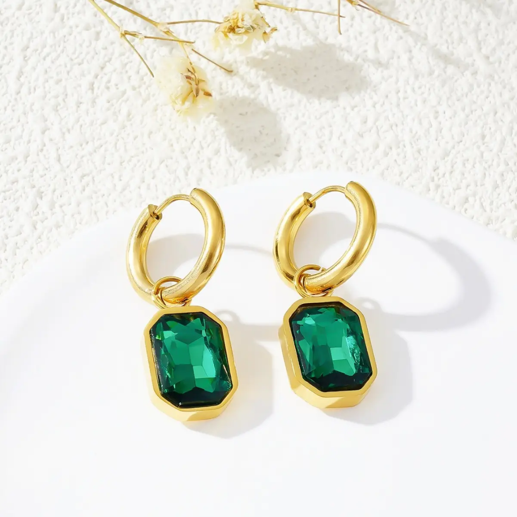 Gemma Earrings - Green