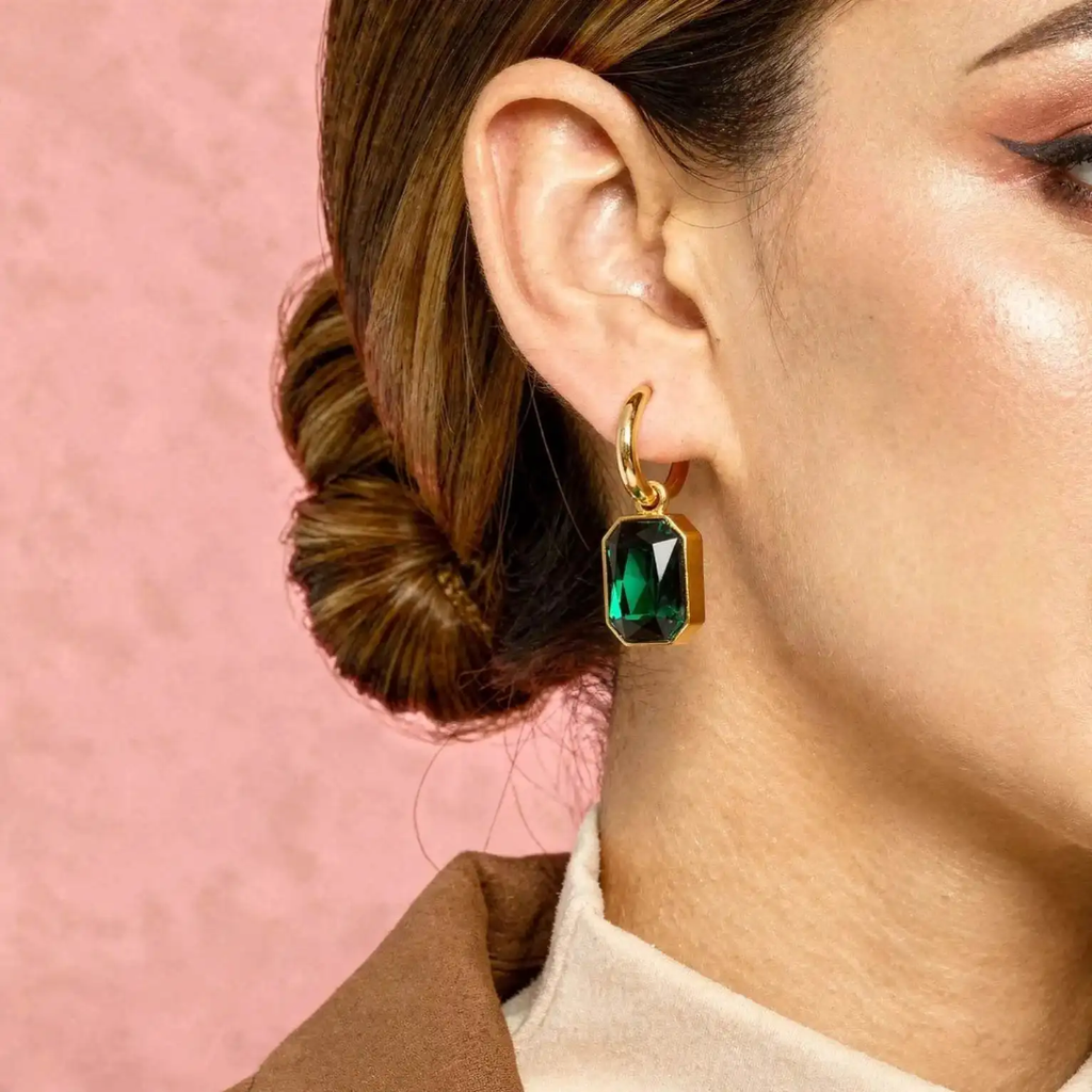 Gemma Earrings - Green