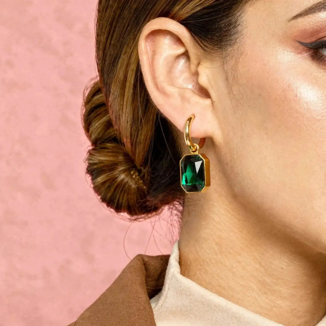 Gemma Earrings - Green