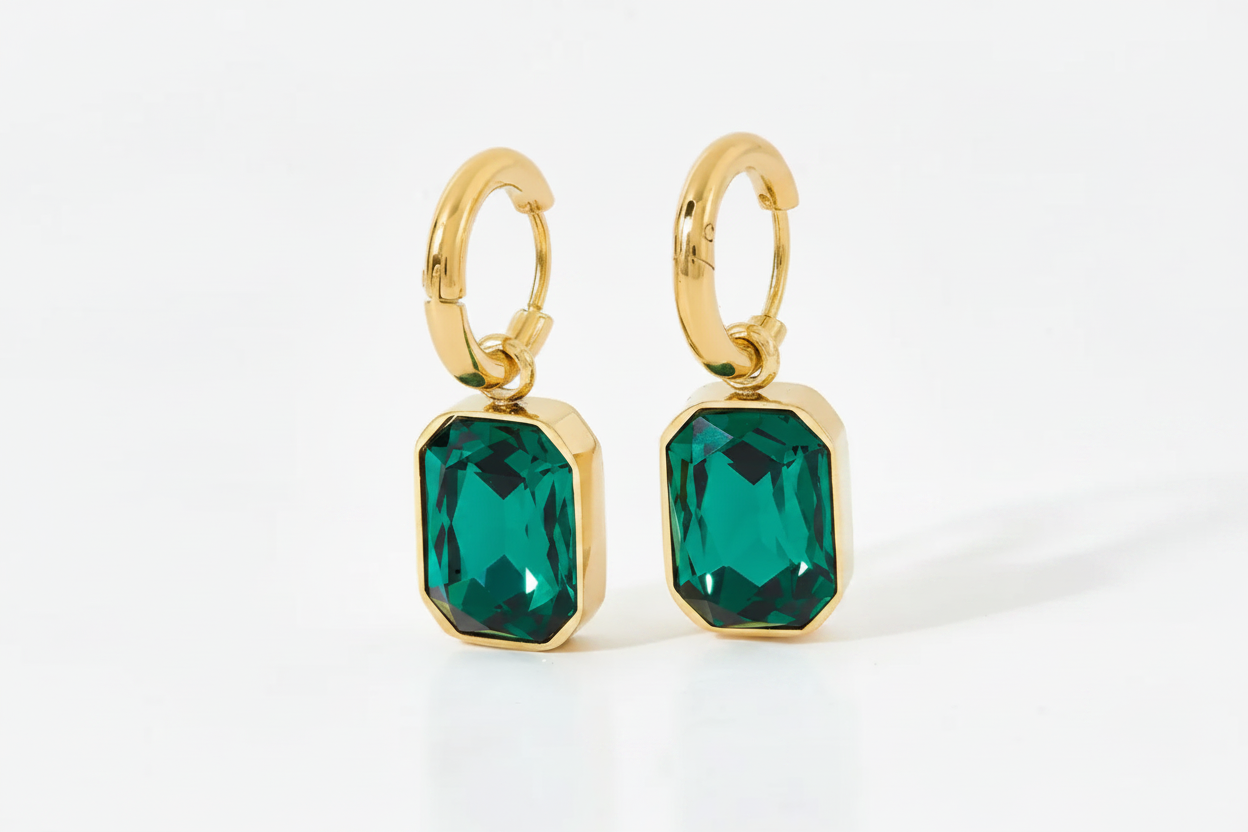 Gemma Earrings - Green