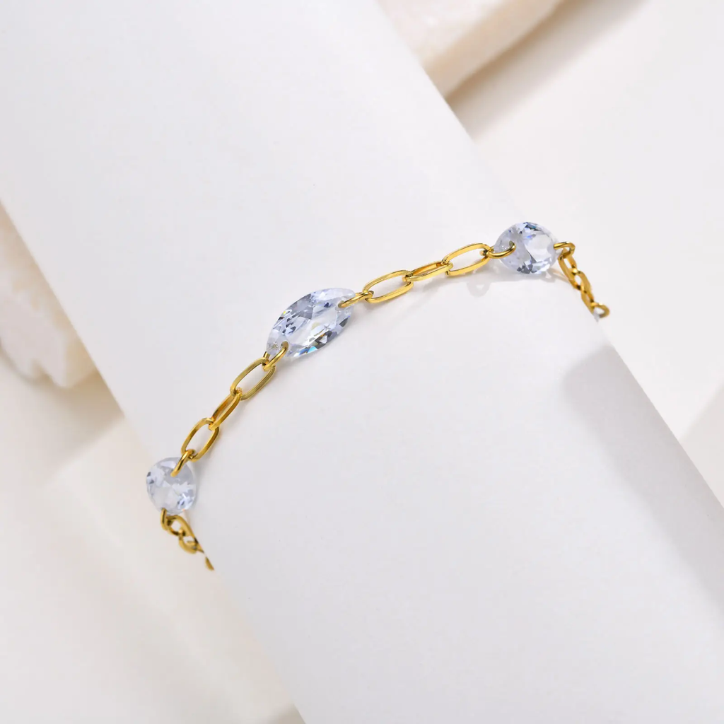 Glitz Accessories Glaciara jewelry piece featuring sparkling crystals and intricate design on a white background