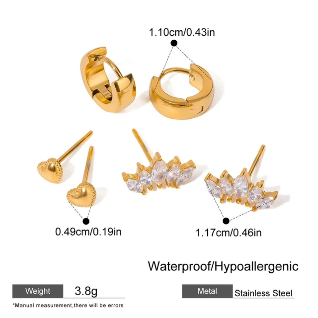 Zenith stack - 3 Pairs - Glitze Accessories