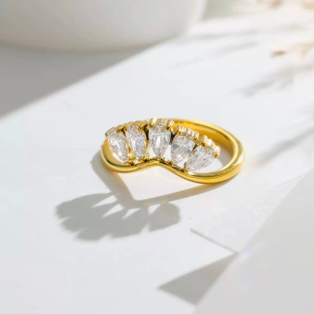 Glitze Accessories Starfall Ring with adjustable band and star-themed design, versatile jewelry for everyday wear.