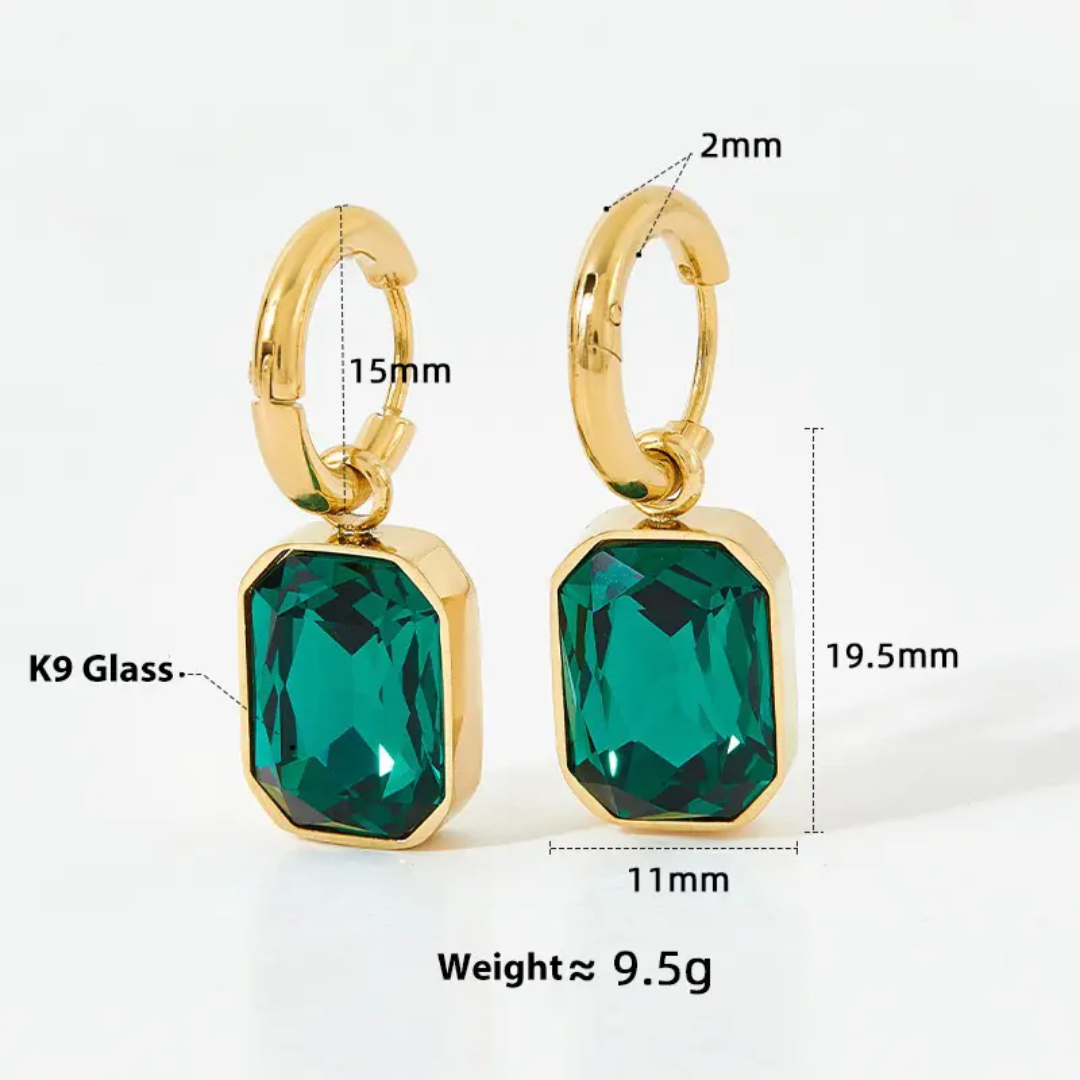 Gemma Earrings - Green